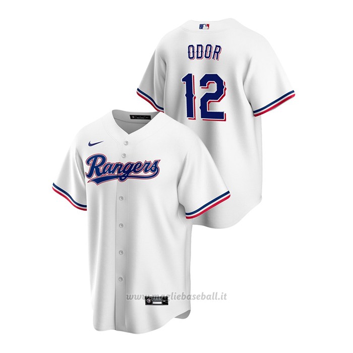 Maglia Baseball Uomo Texas Rangers Rougned Odor Replica Primera Bianco
